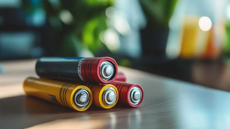 Batteries on a desk