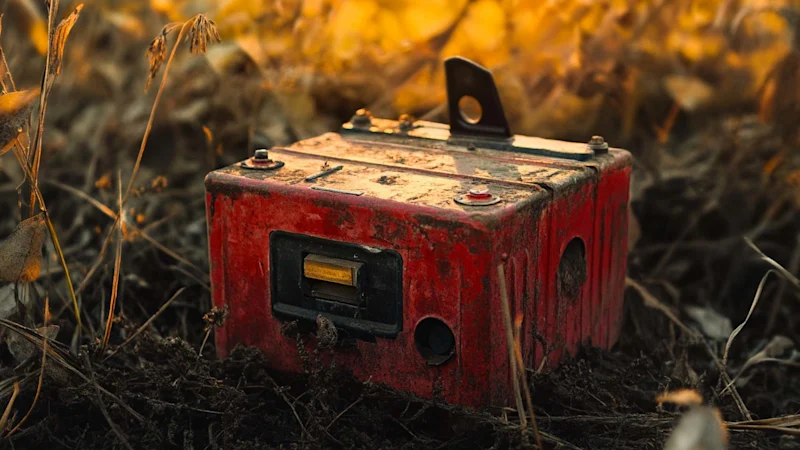Lead battery in a field