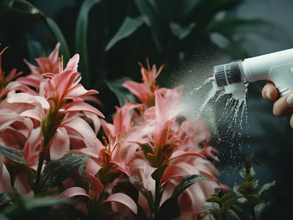 Spraying a plant