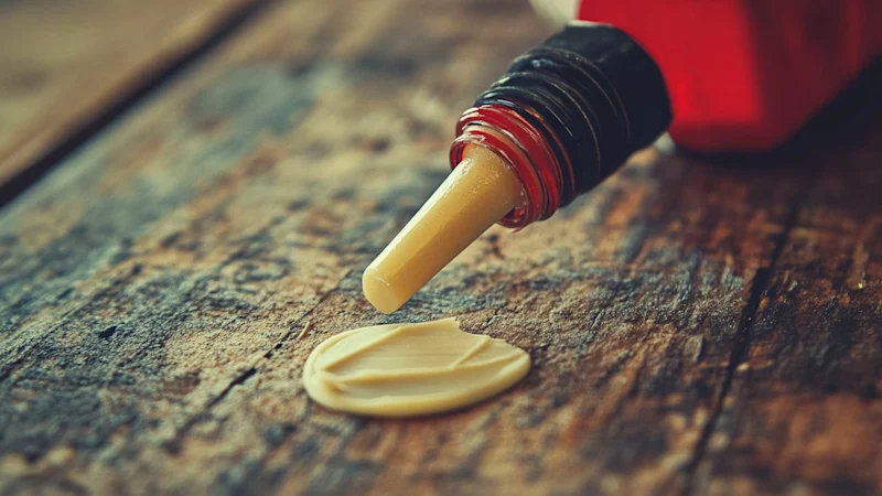 Glue spilling out of tube