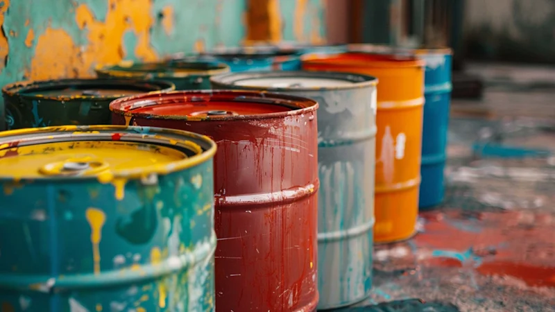Various paint cans