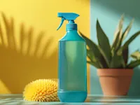 Cleaning products on a table