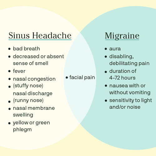 sinus vs migraine infographic