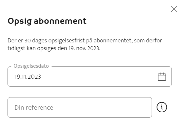 Opsigelsesdato i Selvbetjening