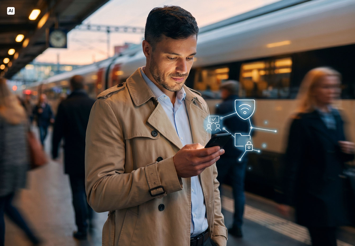 TDC_Erhverv_train_station_man_phone_MEIP_2026