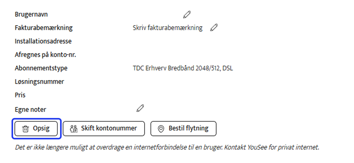 Opsig abonnement knap