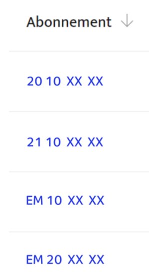 Vælg abonnement i selvbetjening