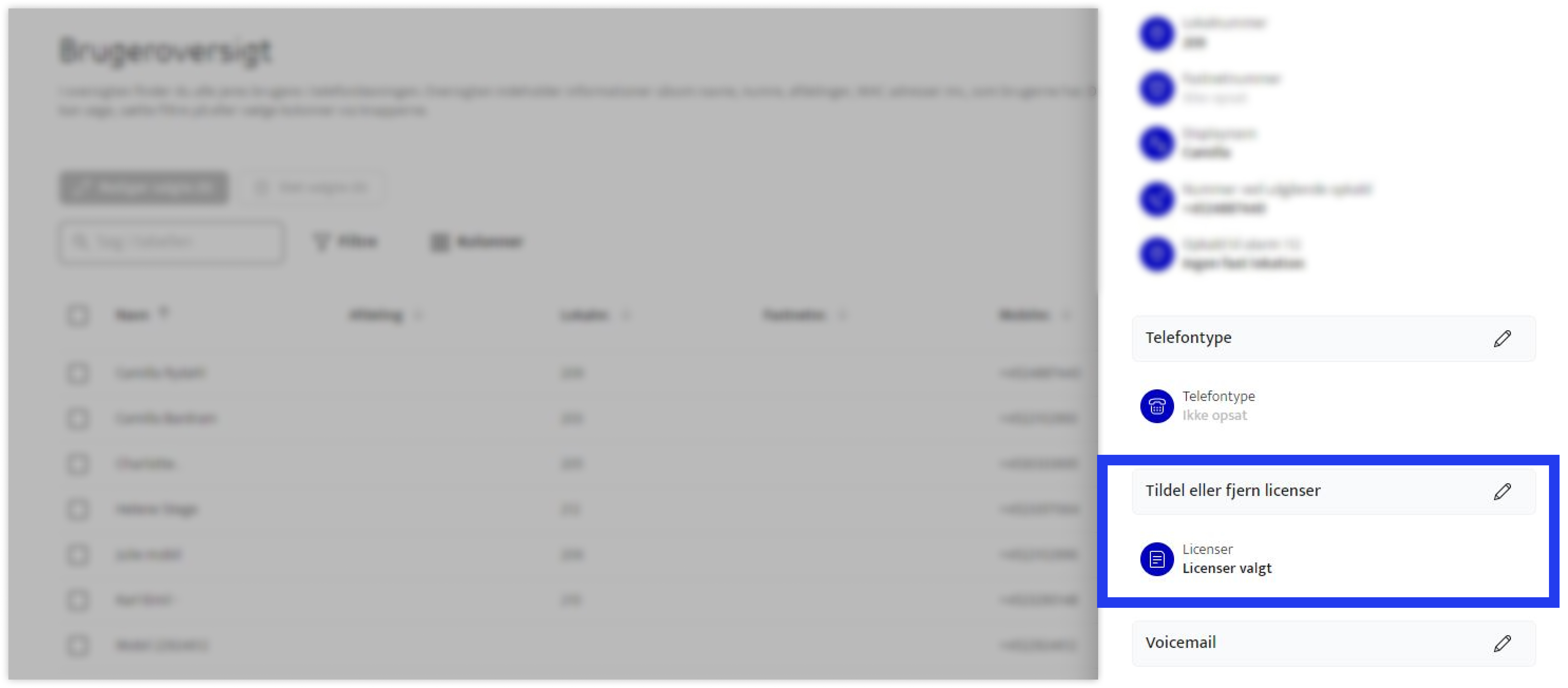 Tildel eller fjern licenser Scale