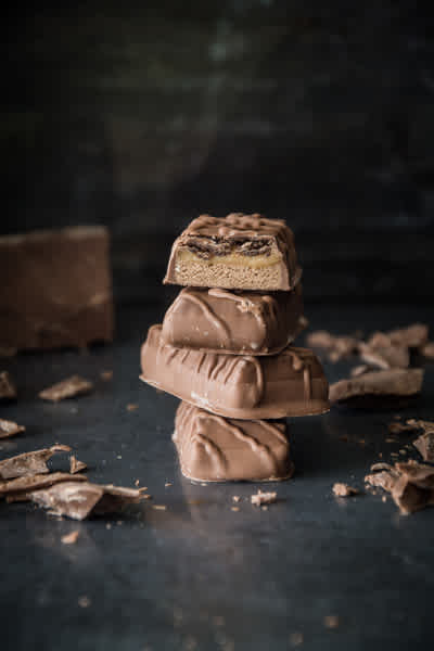Three mars bars stacked