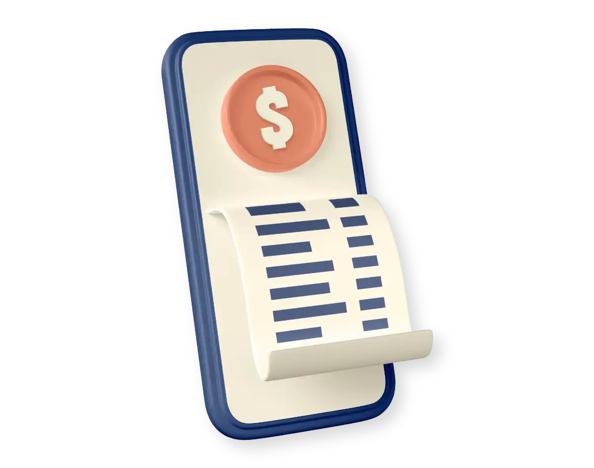 Public Mobile cellphoe with dollar sign and bill