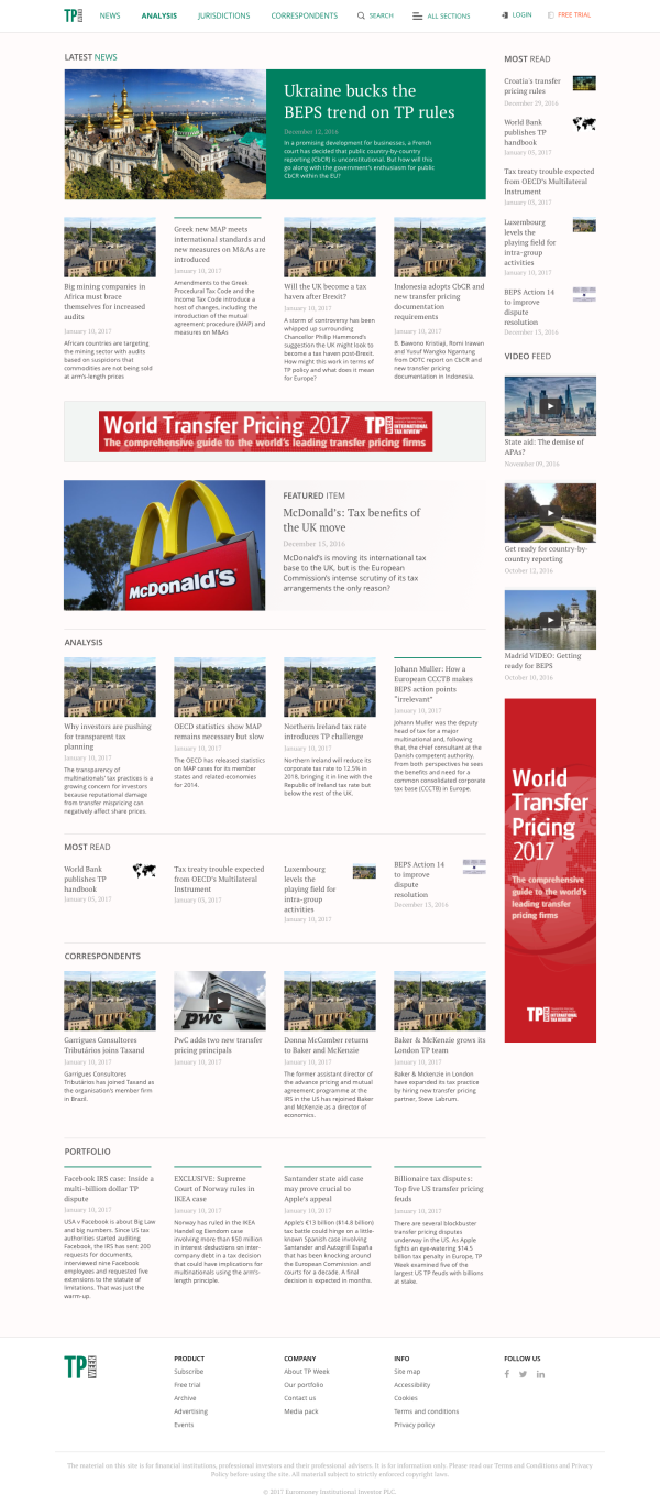 TP Week Homepage Design