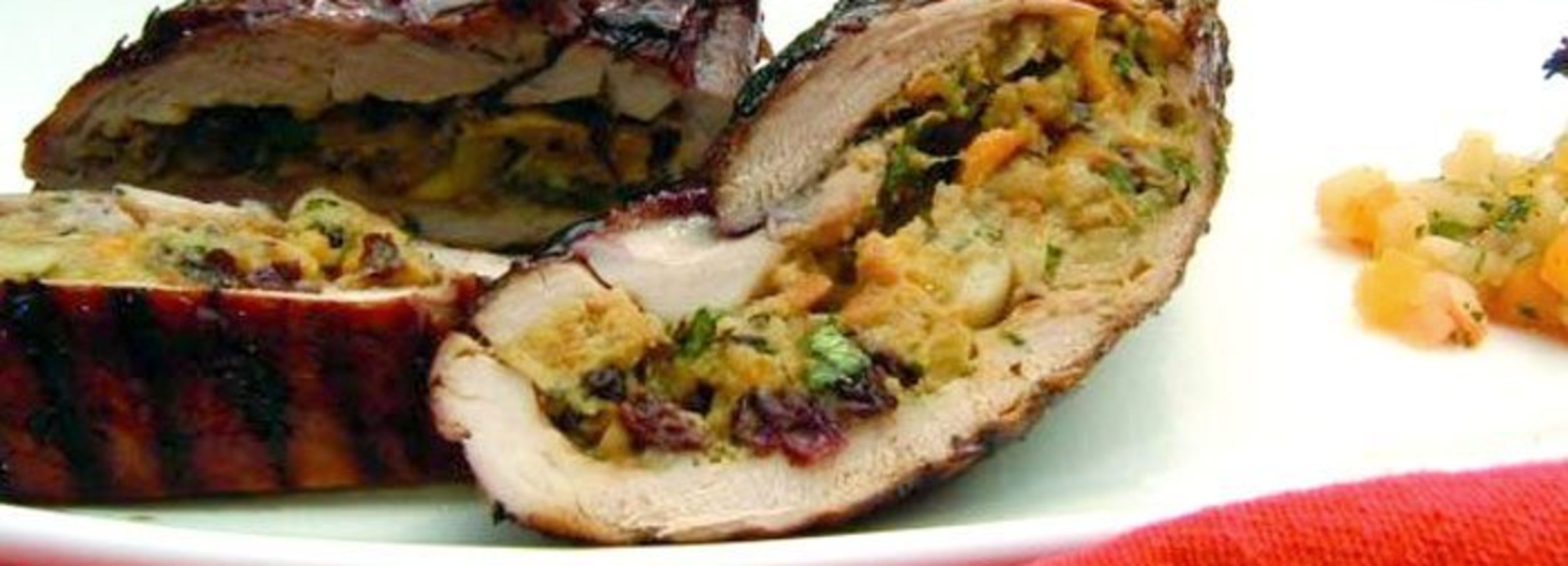 Pork Tenderloin Stuffed with Mango & Cassis Glaze