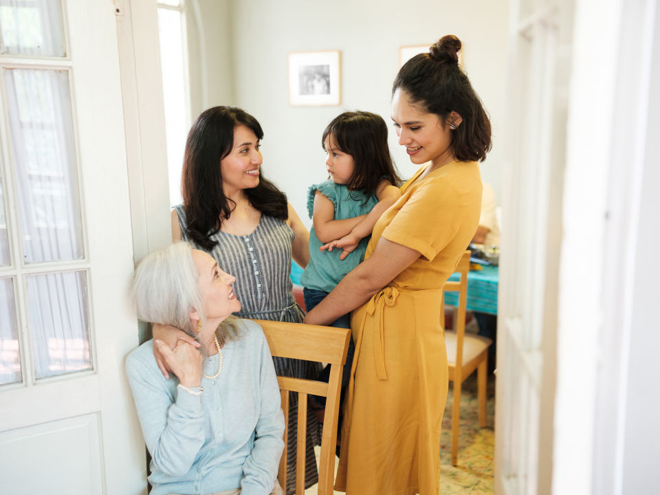 Three Women enjoying time with girl