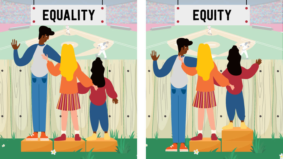 equality versus equity graphic demonstration