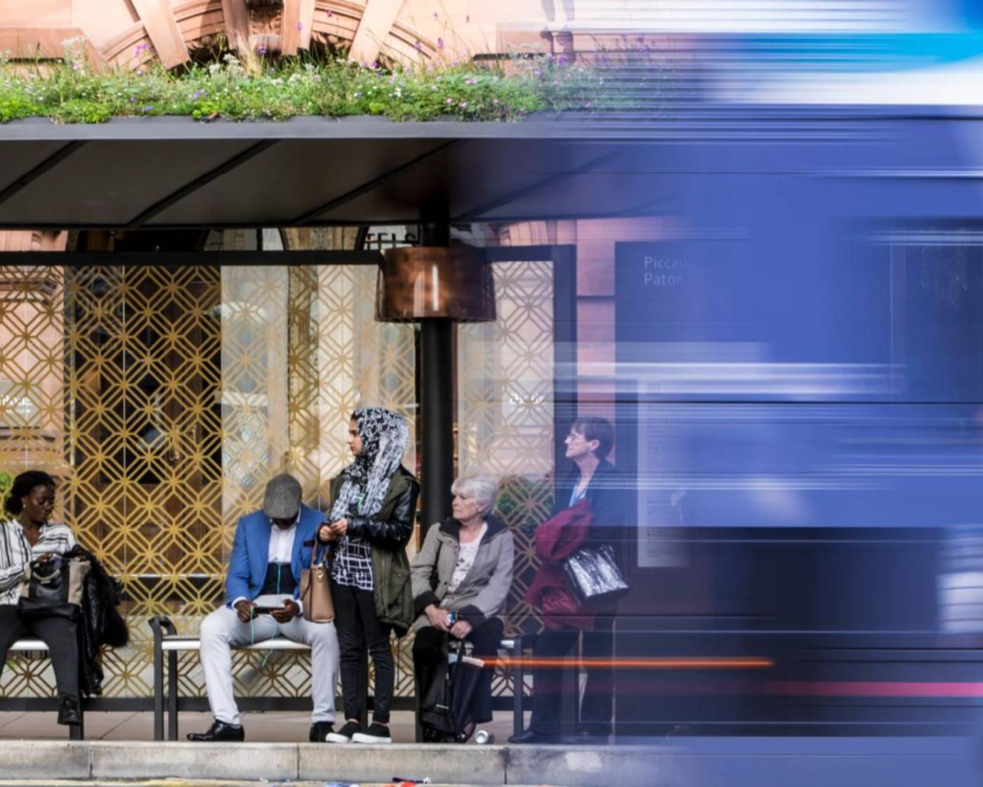 Bus stop in Greater Manchester