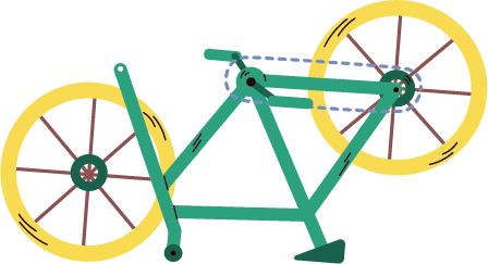 Illustration of a broken bike