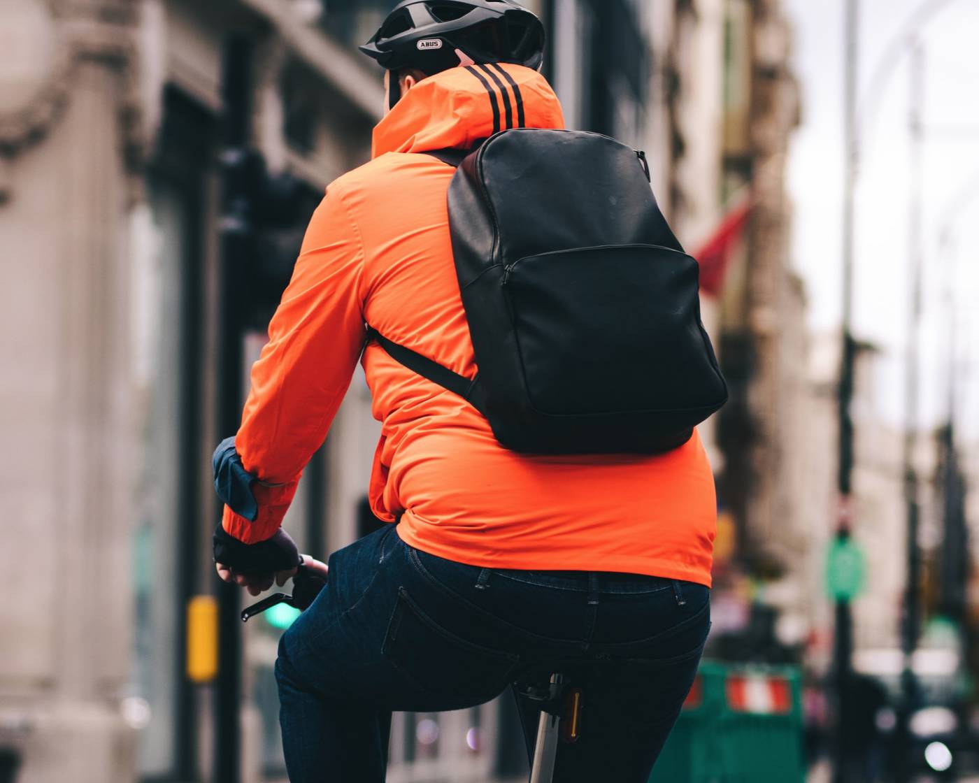 Picture of someone cycling - commuting to work by bike