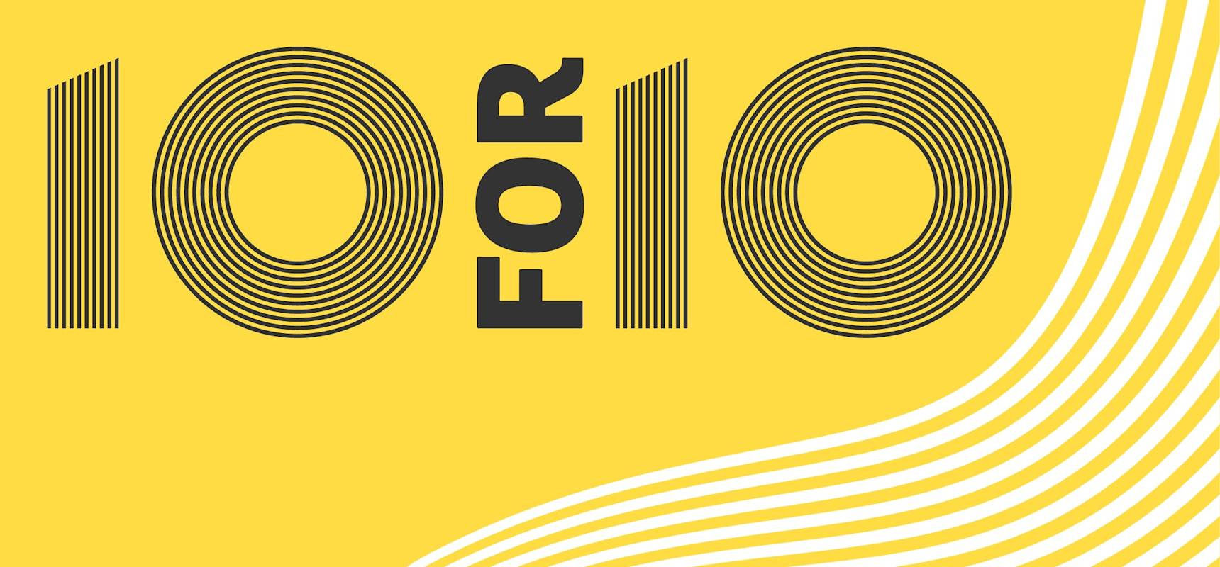Banner showing 10 for 10 logo