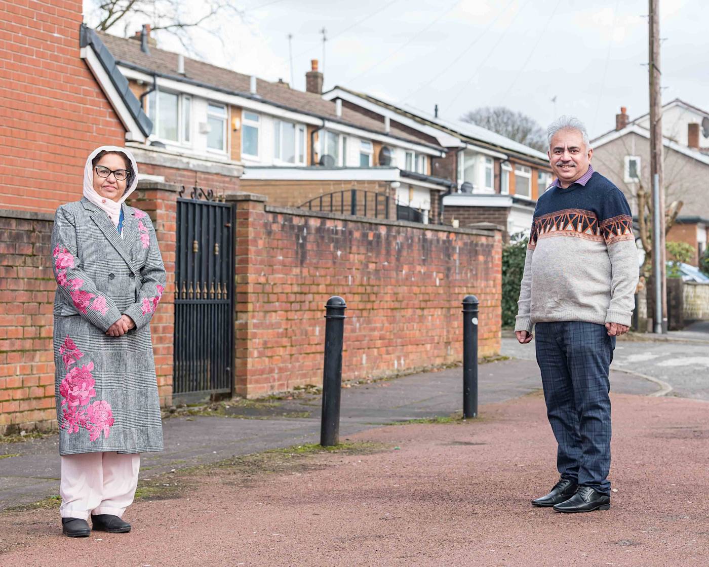 A man and woman stood by a modal filter