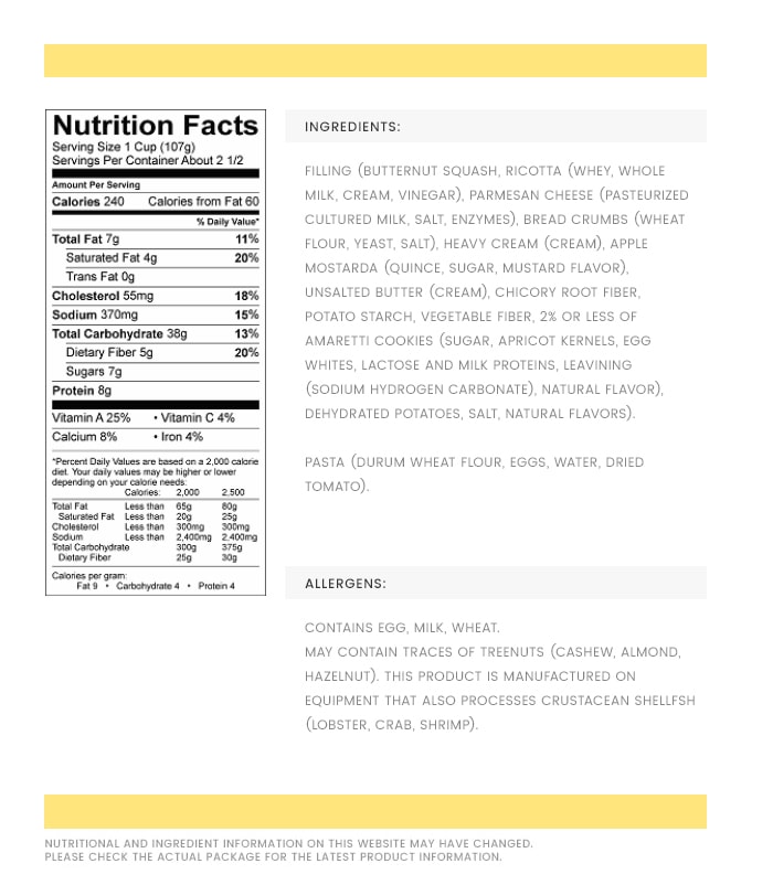 Butternut Squash Ravioli Giovanni Rana