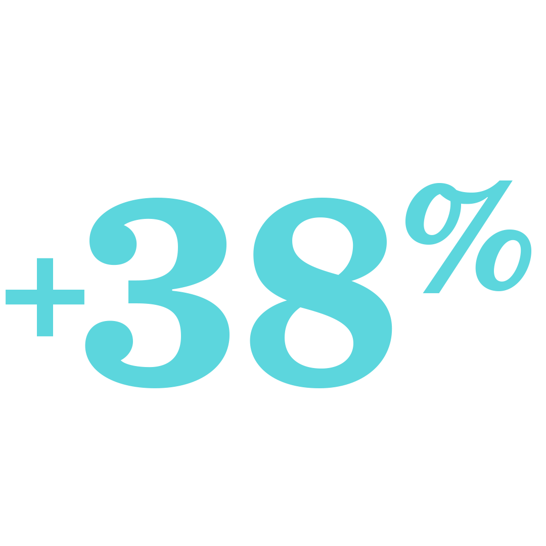 38 Percent Plus Blue Icon
