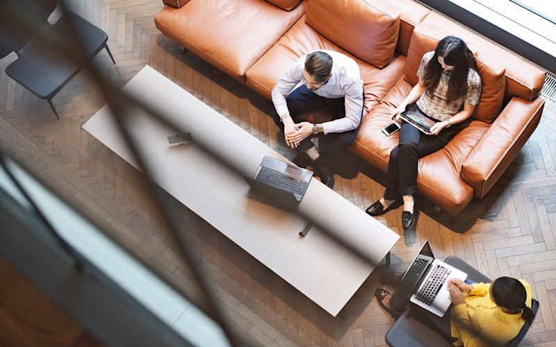 Aerial View Financial Advisors on Couch