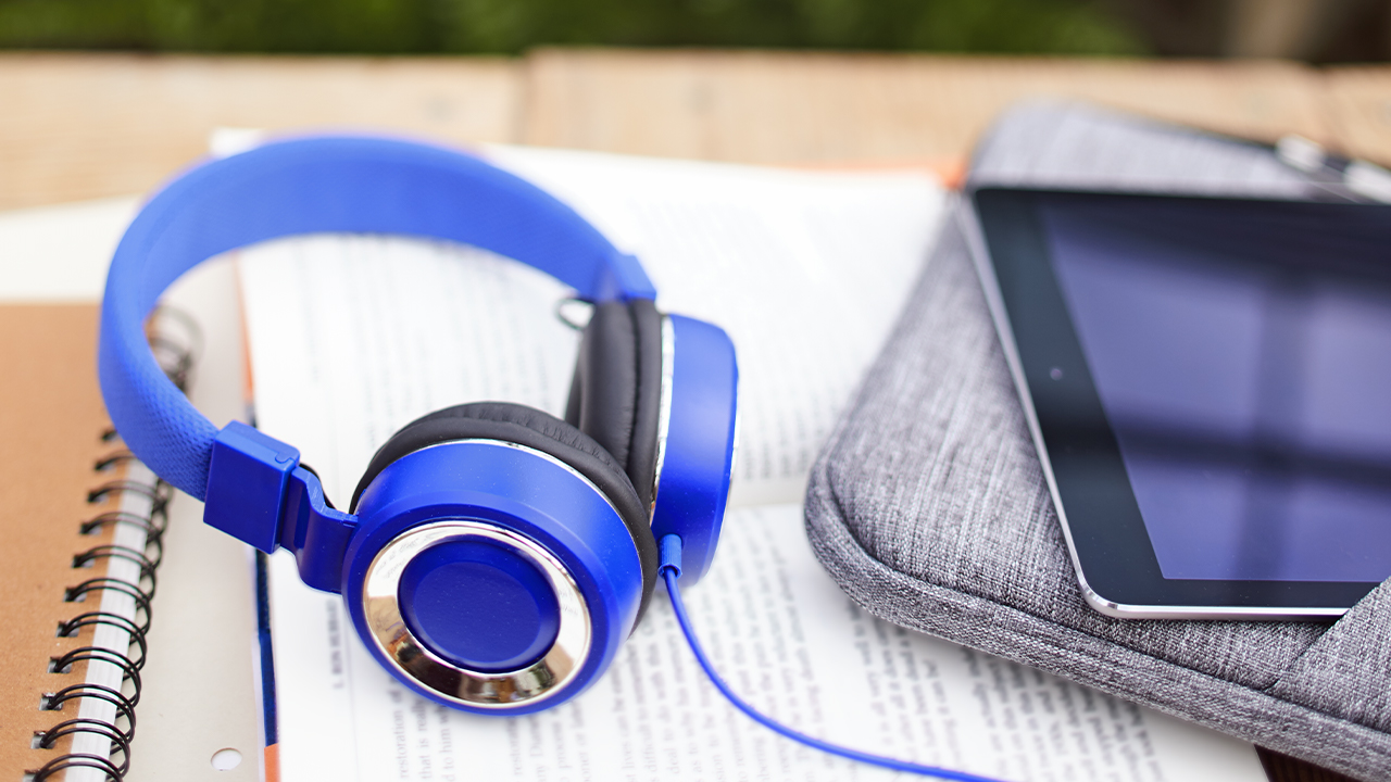 Headphones and tablet