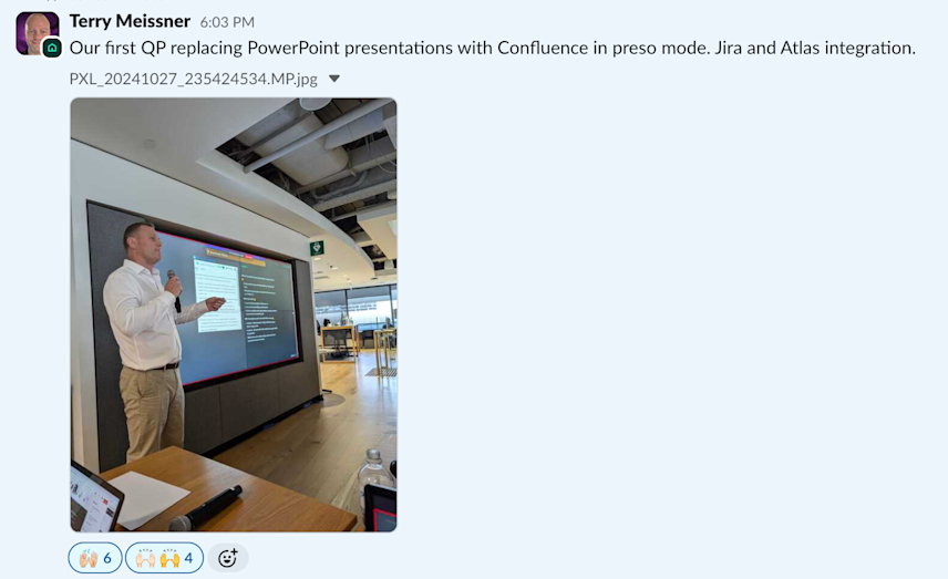 Terry's Slack message