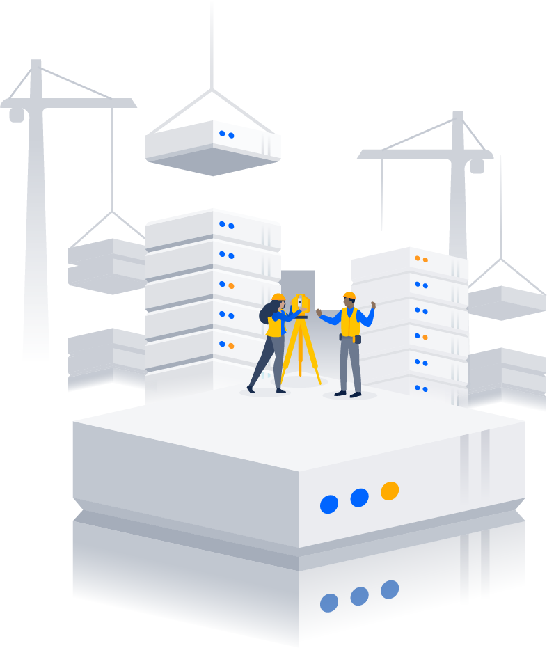 People building data center