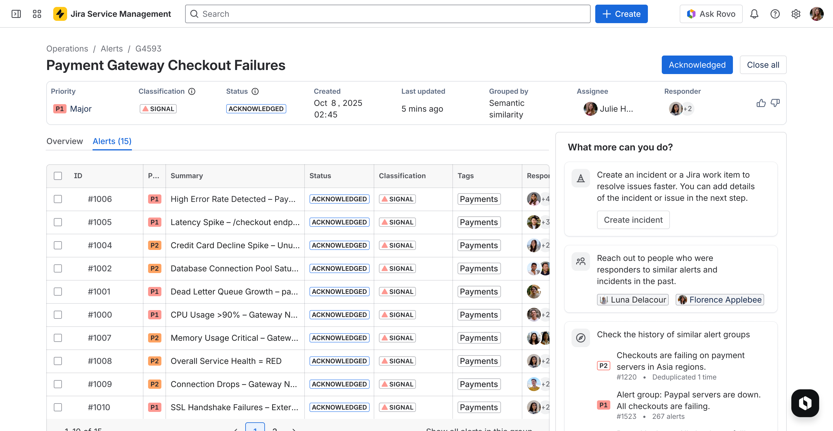 Preview of incident management in Jira Service Management