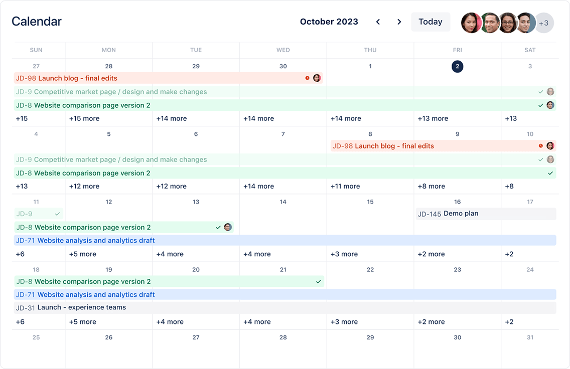 event calendar screenshot