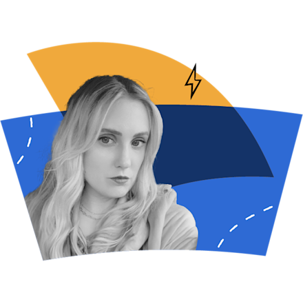 Headshot collage of Emily Novak from Rivian