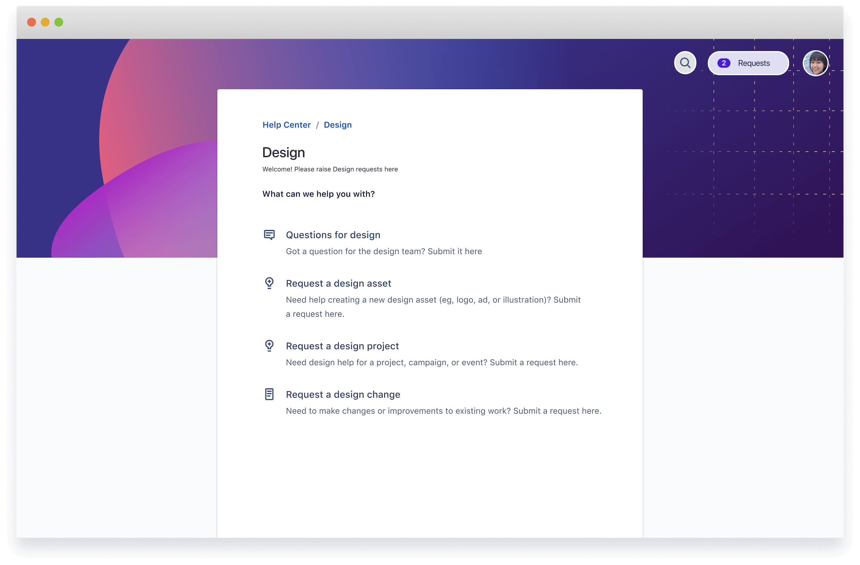 Preview of help center portal in Jira Service Management