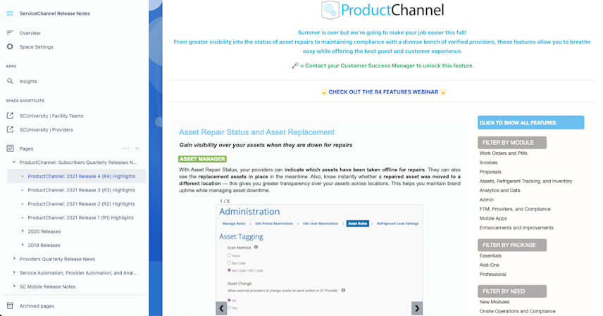 Service Channel release notes