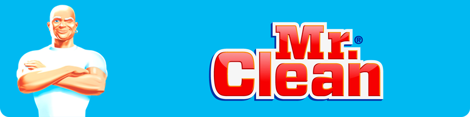 An illustration of Mr. Clean and Mr. Clean logo