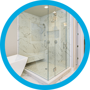 A clean shower glass