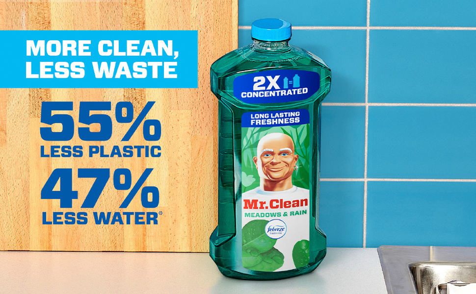Multi Surface Cleaner with Febreze Meadows and Rain - Cuts Through 100% Dirt, Grease & Grime