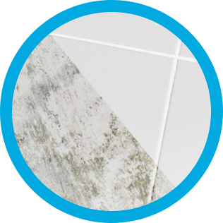A representation of dirty and clean bahtroom tiles side by side