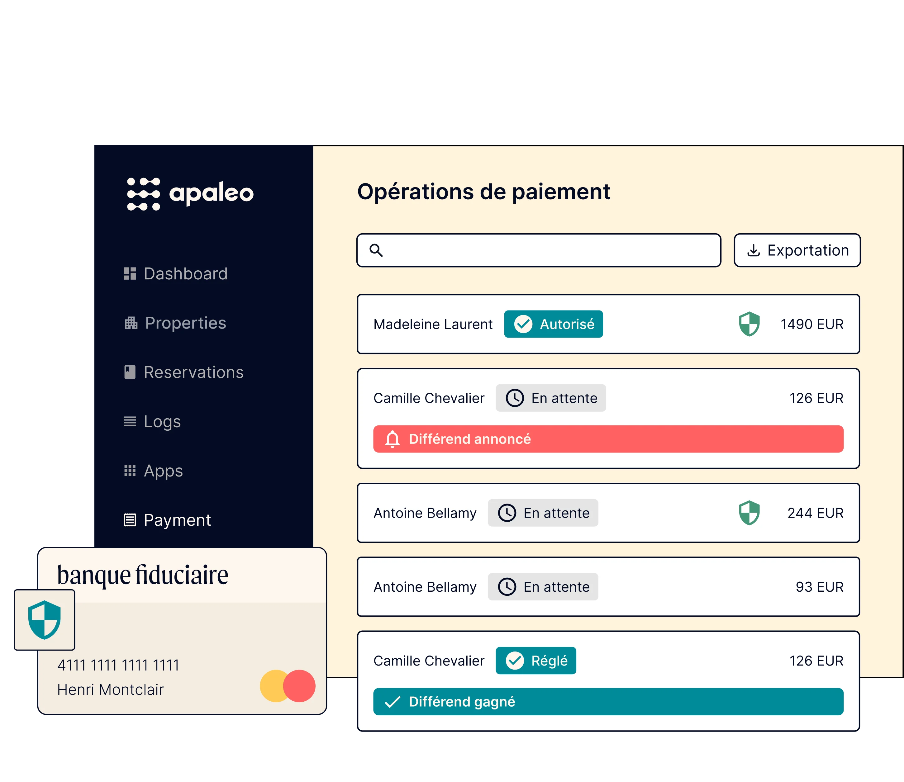 French Landing Page Payment Apaleo