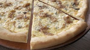 Our Crostata features Walla Walla sweets and a blend of gorgonzola, mozzarella, and fontina cheese.