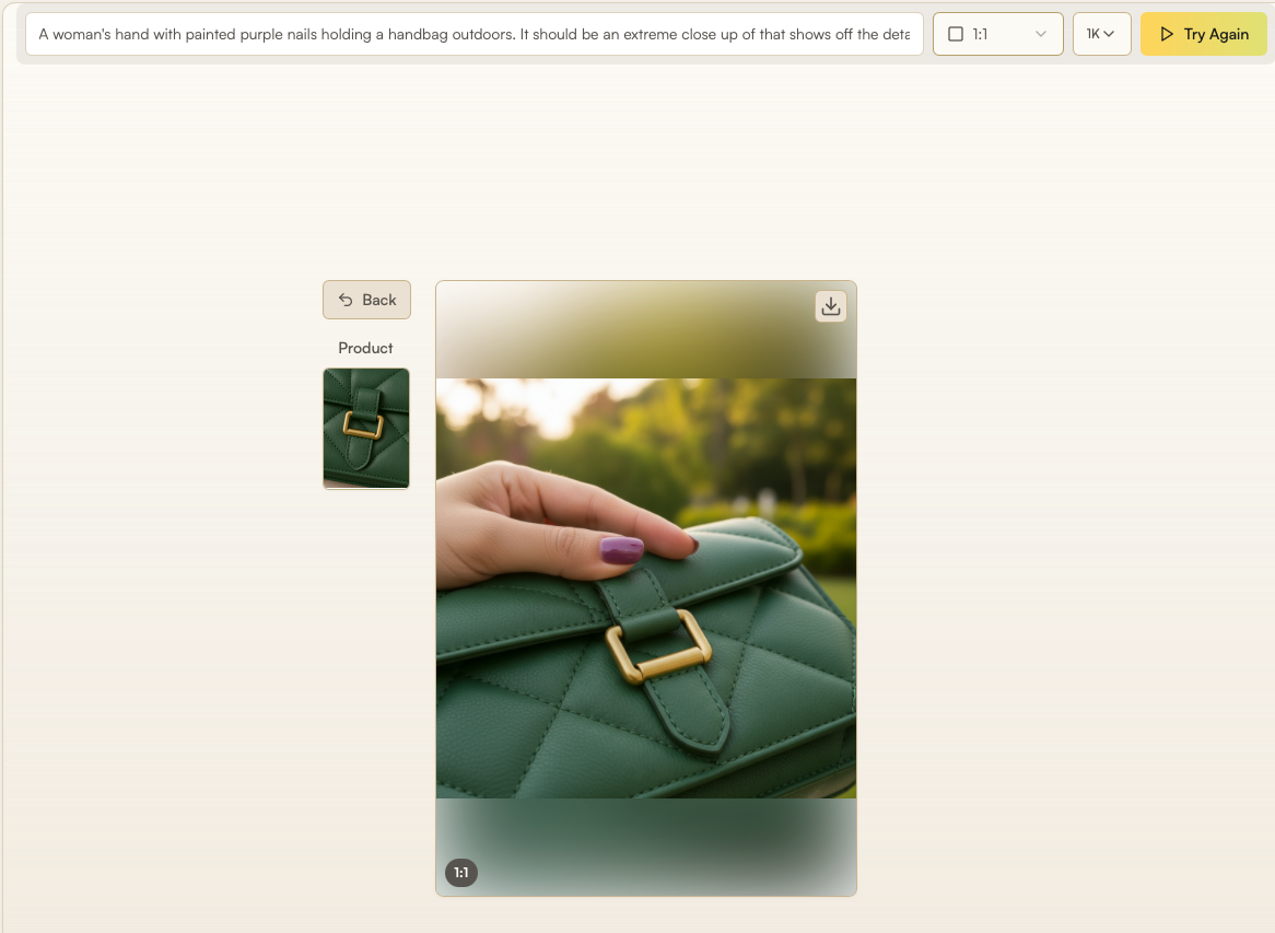 product to model purse