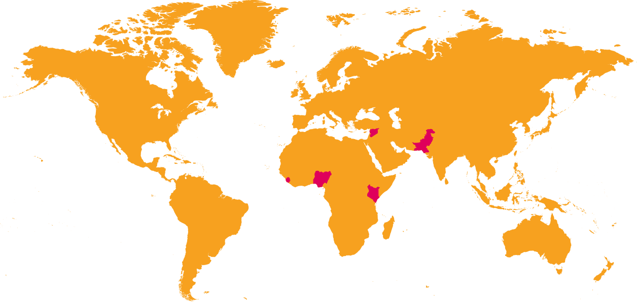 areas with programmes around the globe