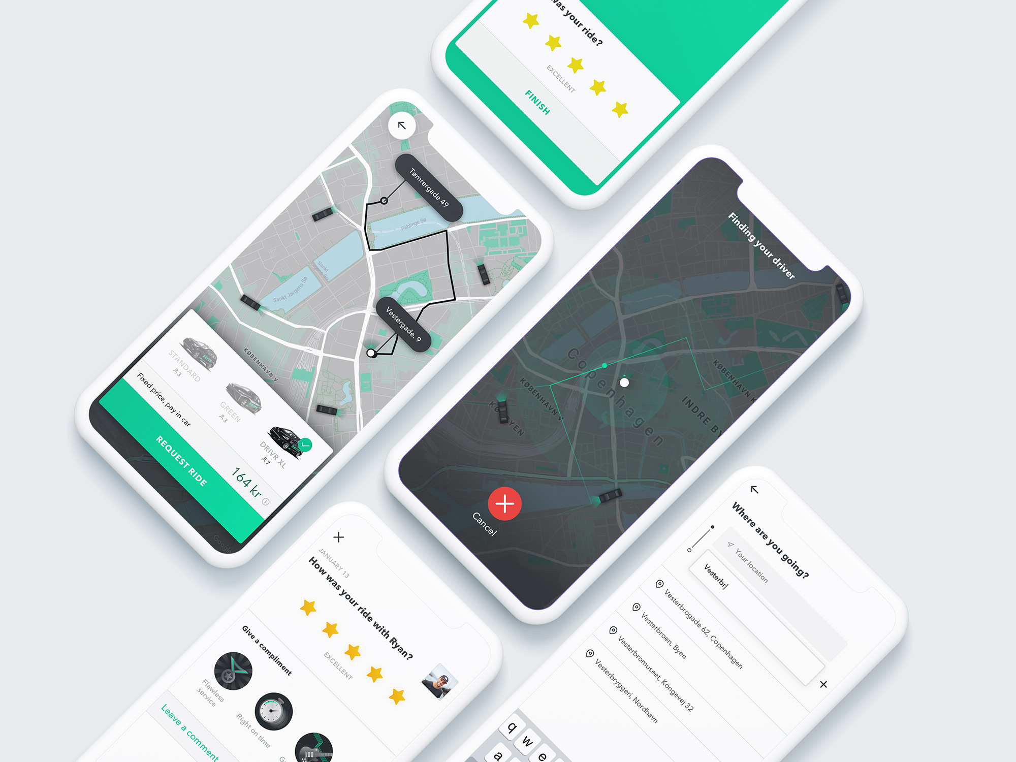 DRIVR app screens