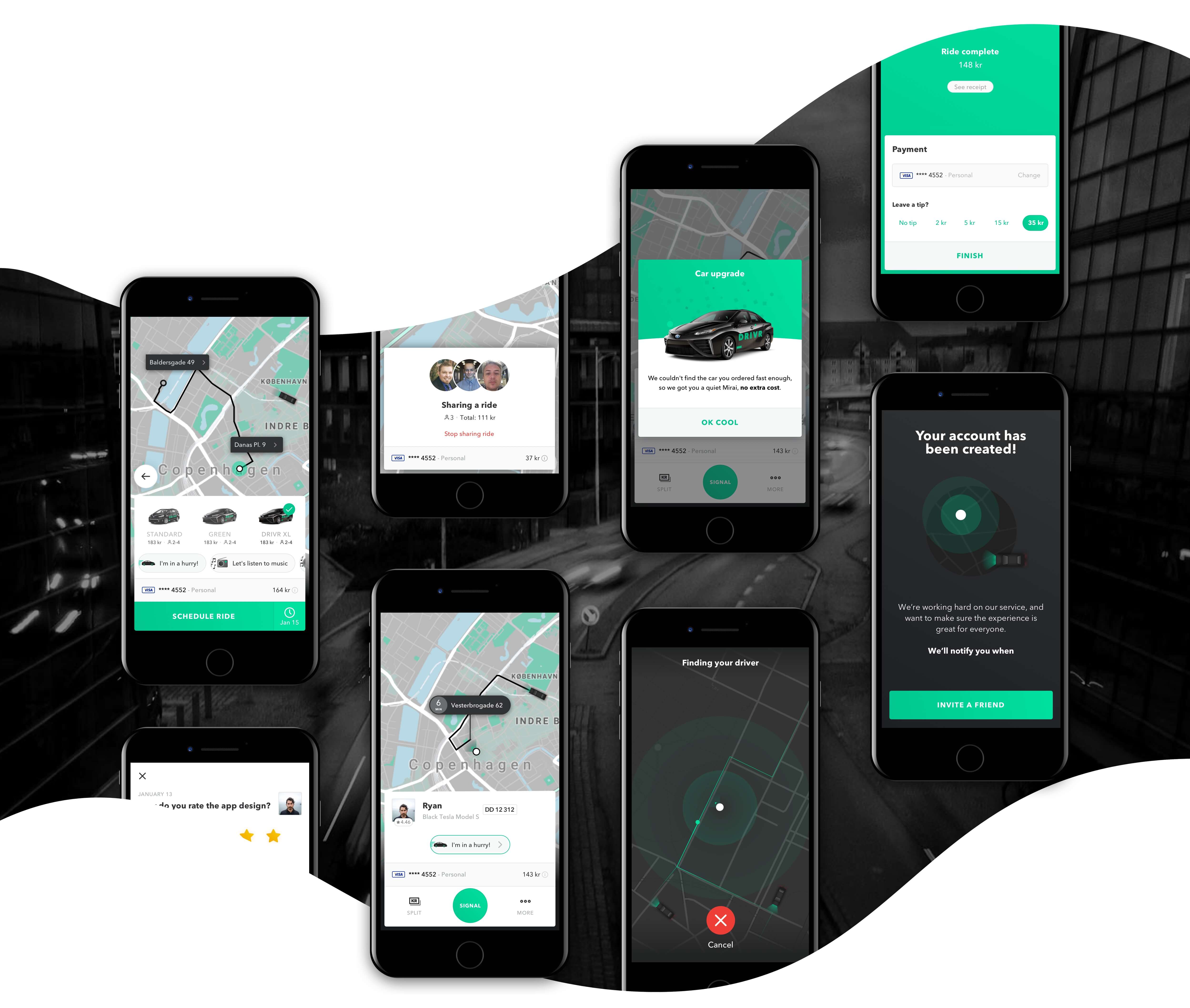 DRIVR app screens