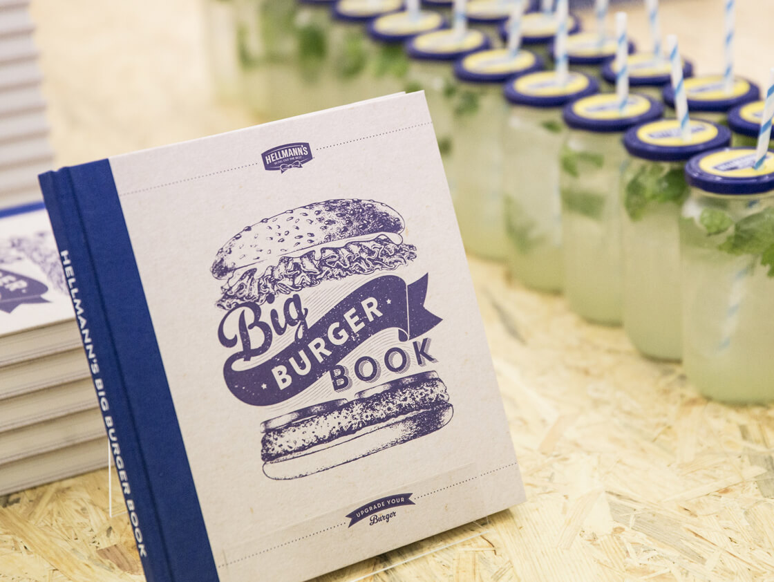 Hellmann's Burger Book on table