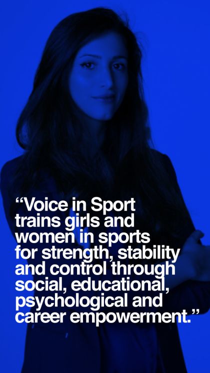 Voice in Sport trains girls and women in sports for strength, stability and control through social, educational, psychological and career empowerment.