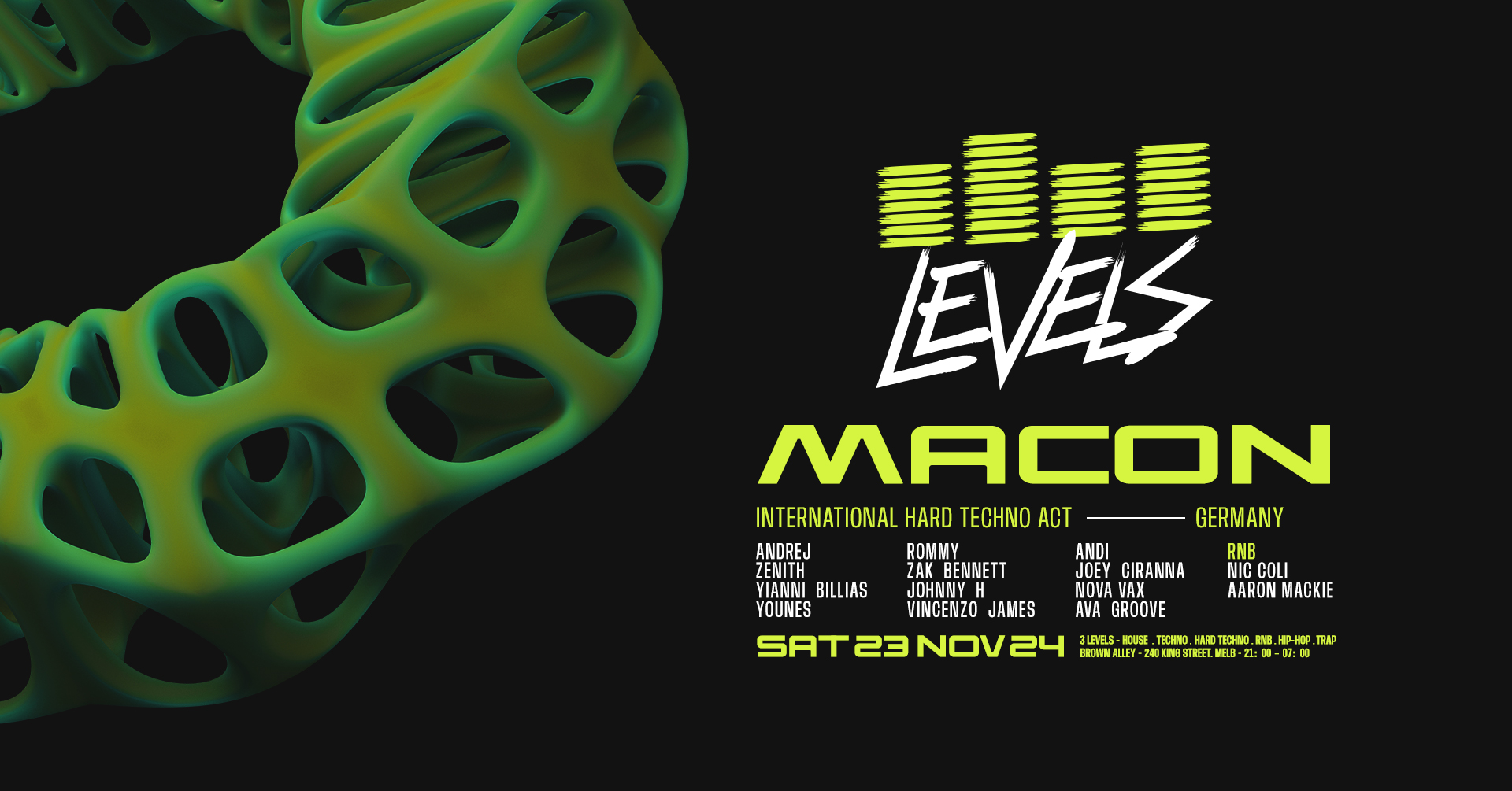 LEVELS MELBOURNE | 23.11.24 | MACON