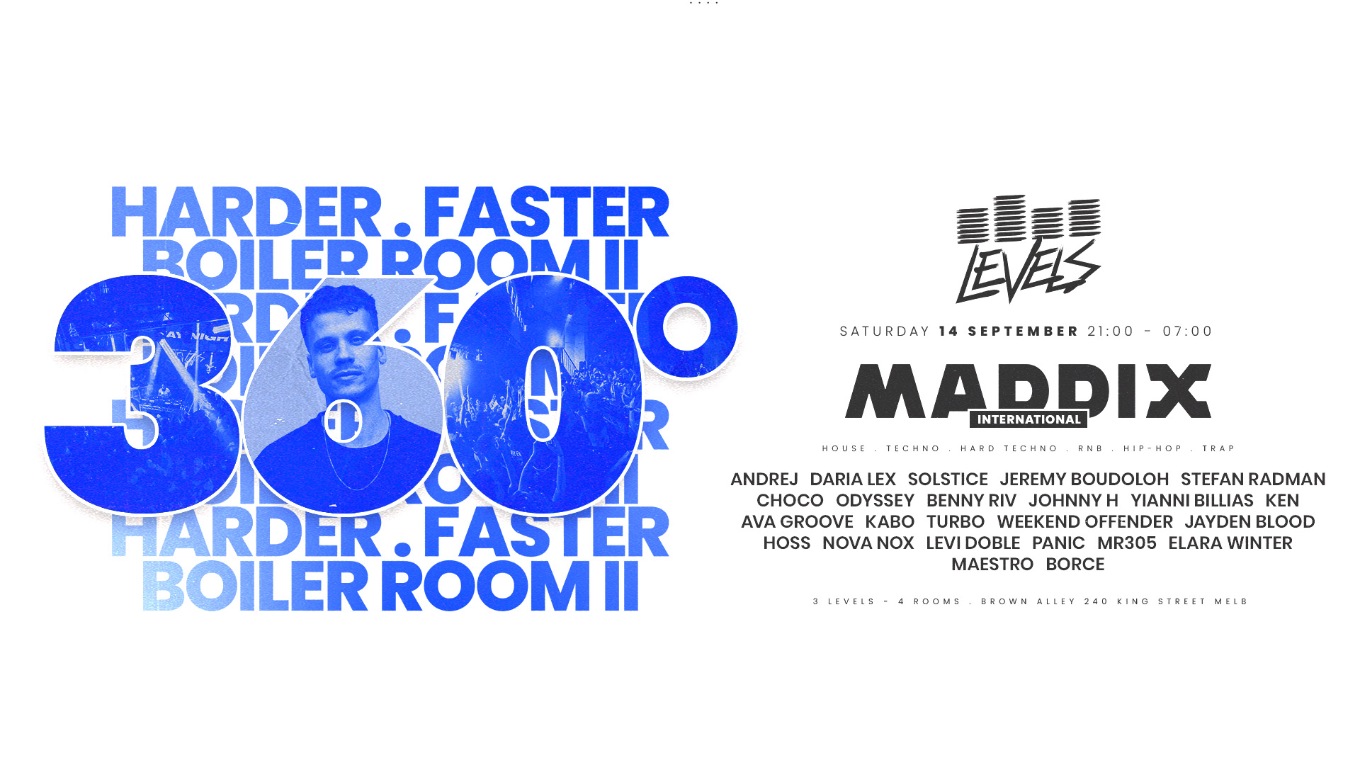 LEVELS MELBOURNE | 14.09.24 | 360° BOILER ROOM II FT. MADDIX