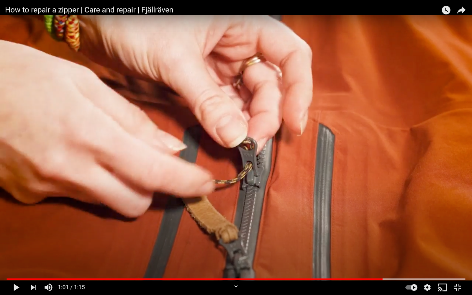 Fjallraven have created YouTube videos for simple home repairs - like how to mend a zipper.