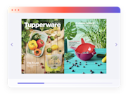 Tuppreware catalog on fullscreen reader, graphical user interface